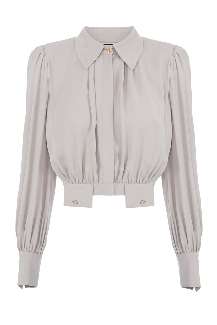 ELISABETTA FRANCHI Elisabetta Franchi blouse kort Perla / Grijs