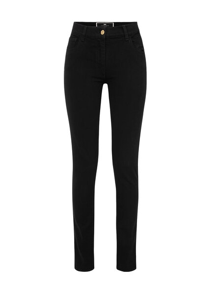 ELISABETTA FRANCHI Elisabetta Franchi jeans with logo plate on back Black