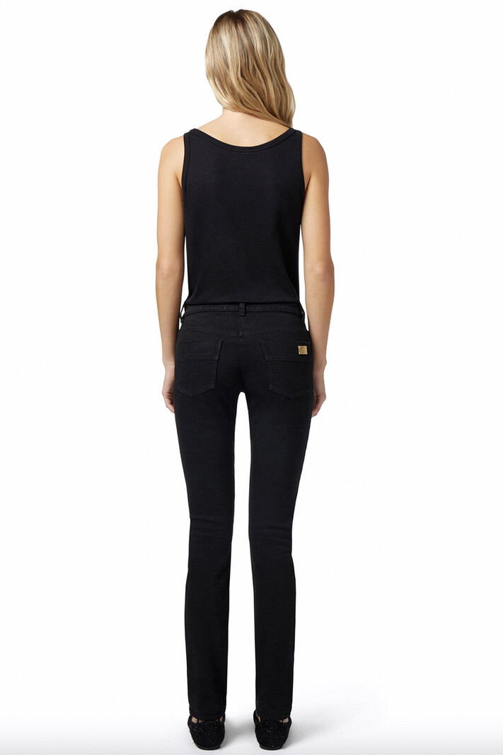 ELISABETTA FRANCHI Elisabetta Franchi jeans with logo plate on back Black