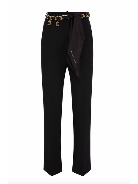 ELISABETTA FRANCHI Elisabetta Franchi pants with belted scarf Black