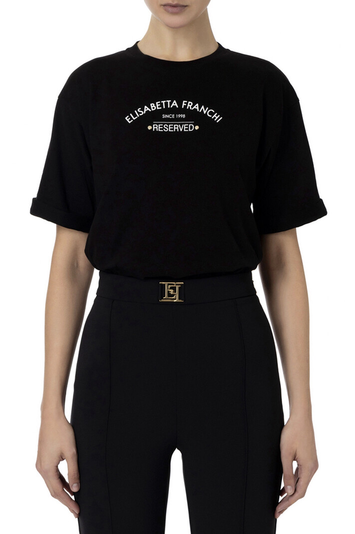 ELISABETTA FRANCHI Elisabetta Franchi tshirt met logo Zwart