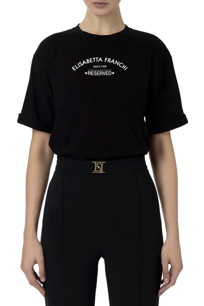 ELISABETTA FRANCHI Elisabetta Franchi tshirt with logo Black