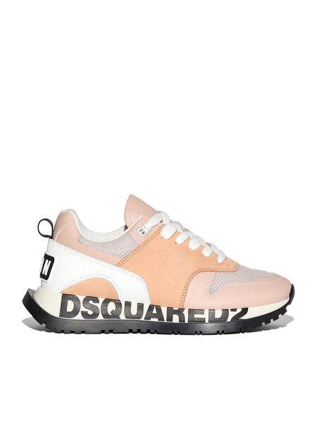 DSQUARED2 Dsquared2 runner  zwarte merknaam op zool, icon achterop  pastel roze/Oranje maat 38