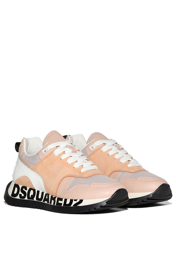 DSQUARED2 Dsquared2 runner  zwarte merknaam op zool, icon achterop  pastel roze/Oranje maat 38