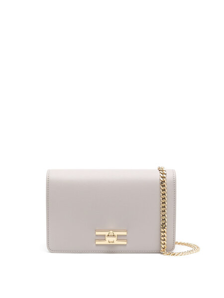 ELISABETTA FRANCHI Elisabetta Franchi bag with gold logo clasp Grey