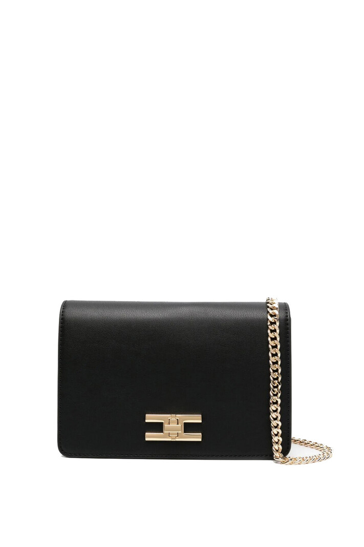 ELISABETTA FRANCHI Elisabetta Franchi bag with gold logo clasp Black