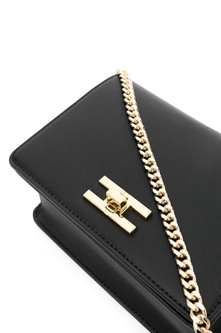 ELISABETTA FRANCHI Elisabetta Franchi bag with gold logo clasp Black