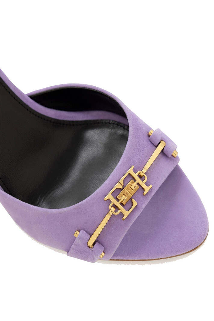 ELISABETTA FRANCHI Elisabetta Franchi Suede slipper sandals with clasp Iris Purple