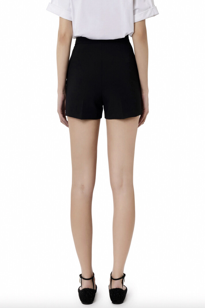 ELISABETTA FRANCHI Elisabetta Franchi short shorts with gold logo Black