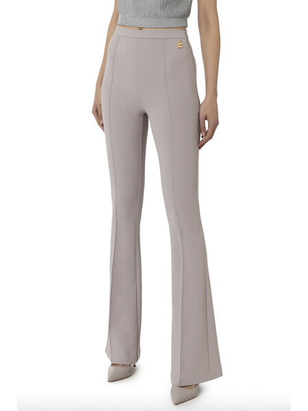 ELISABETTA FRANCHI Elisabetta Franchi pants with gold logo at waist Perla / Gray