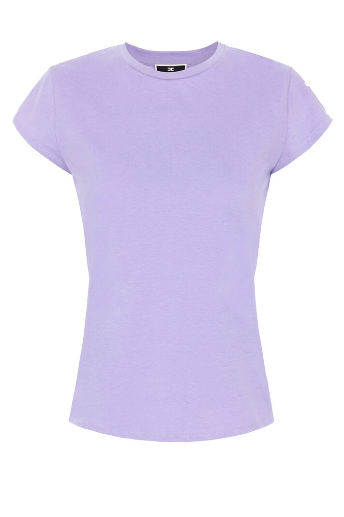 ELISABETTA FRANCHI Elisabetta Franchi tshirt met logo op mouw Iris / Paars