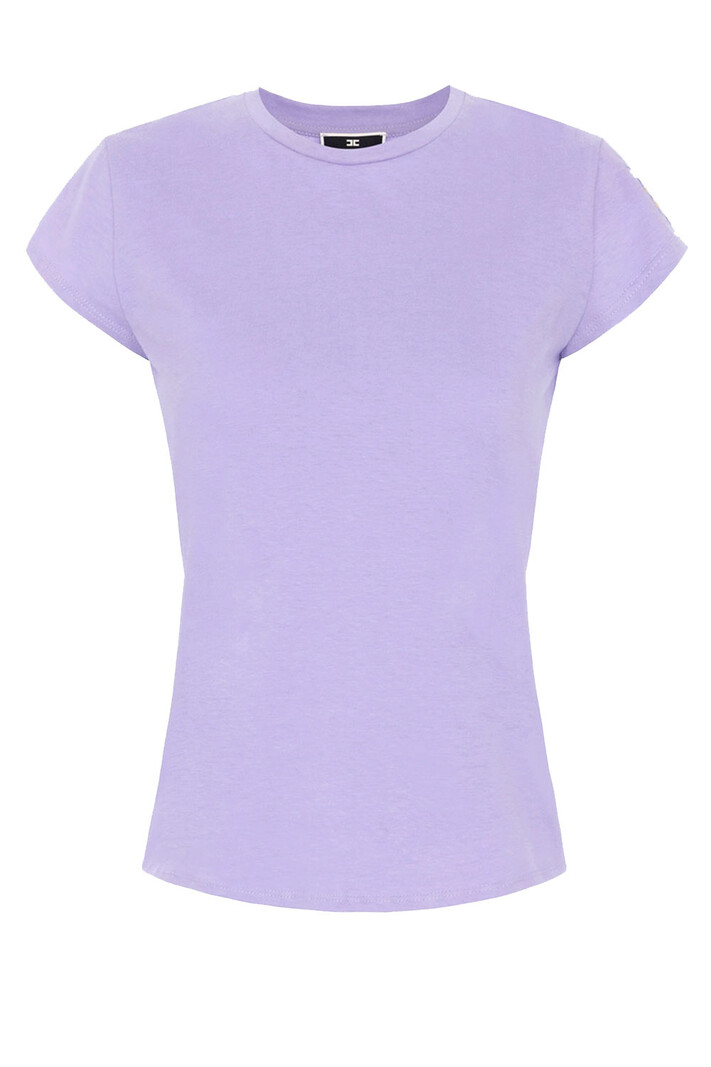 ELISABETTA FRANCHI Elisabetta Franchi tshirt with logo on sleeve Iris / Purple