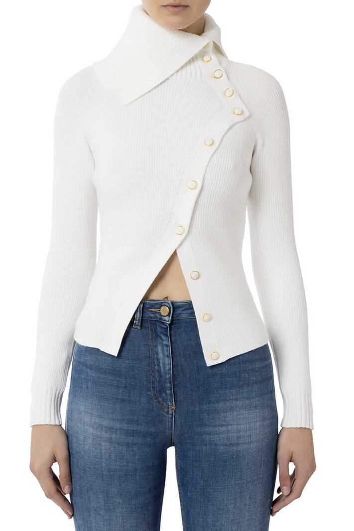 ELISABETTA FRANCHI Elisabetta Franchi sweater with white gold buttons White