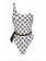 ELISABETTA FRANCHI Elisabetta franchi one shoulder swimsuit including chain belt with scarf and with black logo White
