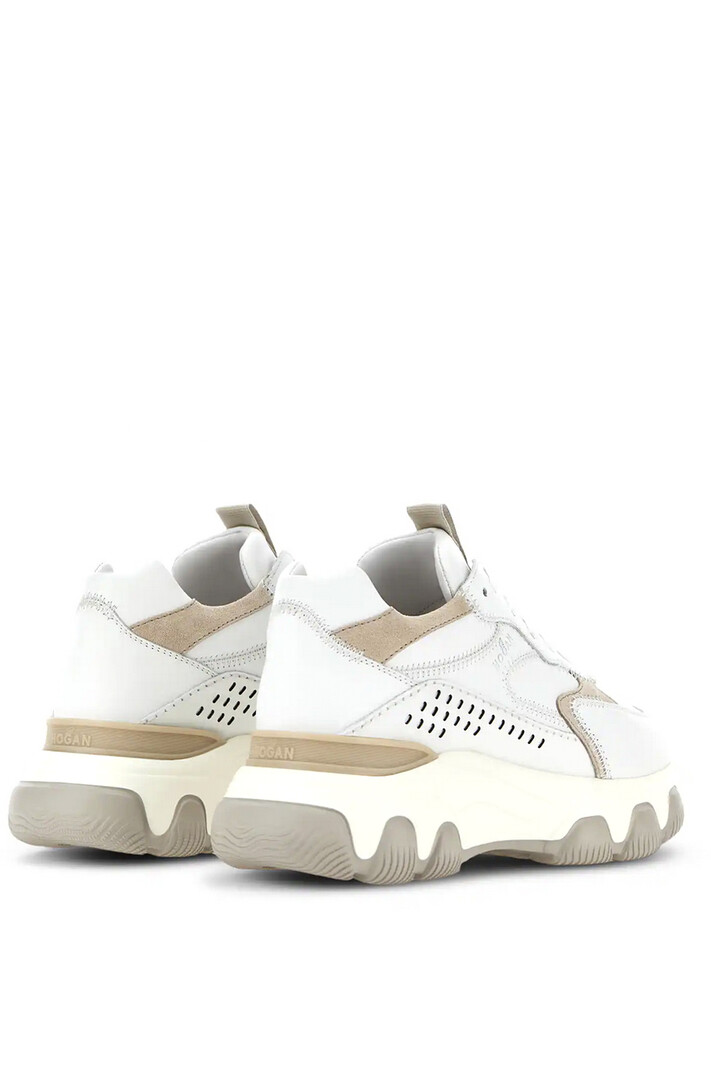 HOGAN Sneakers hyperactive Allac Forature beige and taupe details White