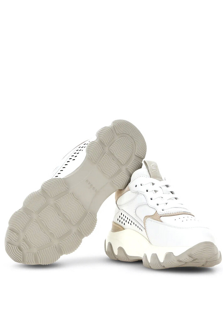 HOGAN Sneakers hyperactive Allac Forature beige and taupe details White