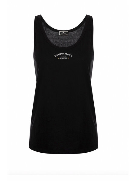 ELISABETTA FRANCHI Elisabetta Franchi tank top met logo Zwart