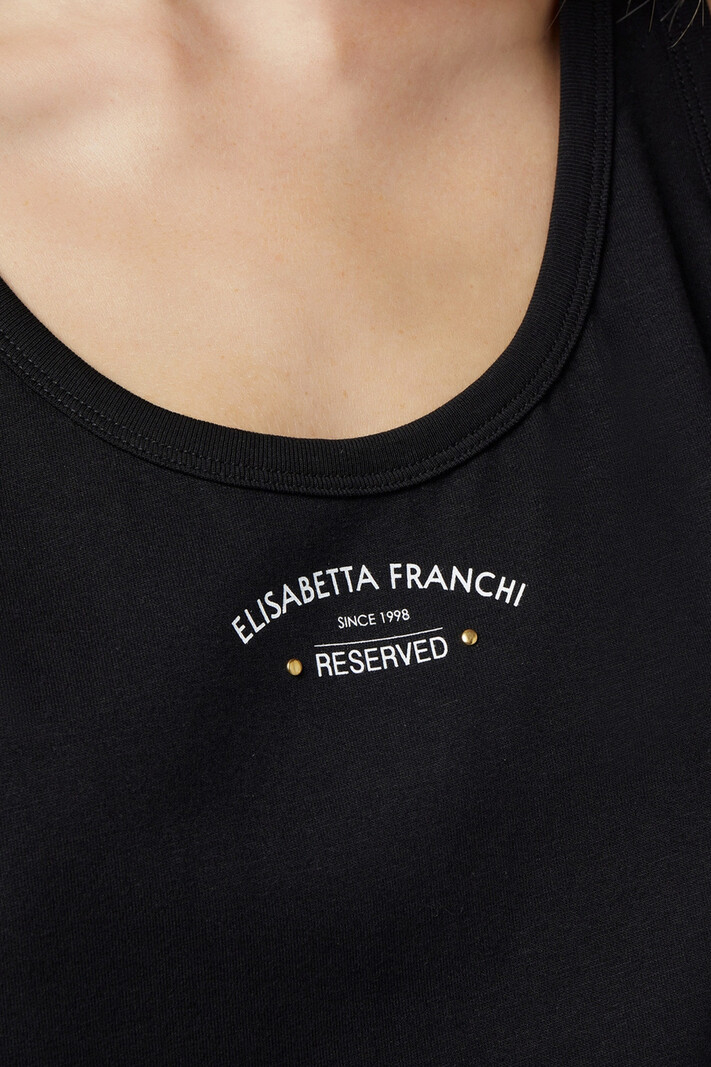 ELISABETTA FRANCHI Elisabetta Franchi tank top met logo Zwart