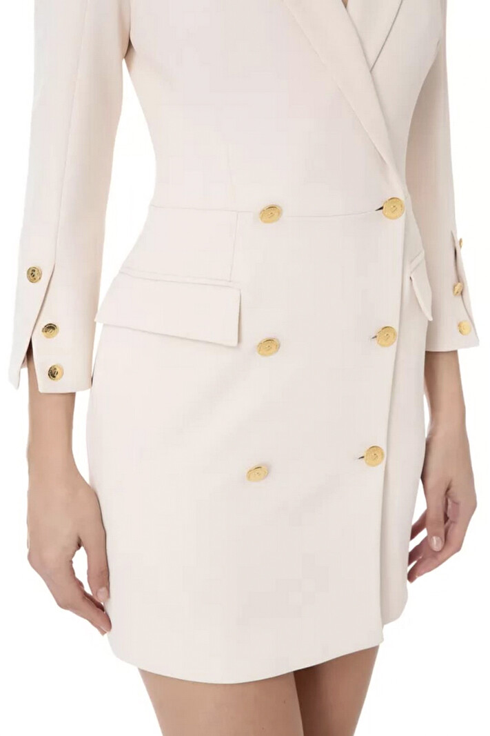 ELISABETTA FRANCHI FRANCHI Elisabetta Franchi double-breasted blazer dress Burro / White