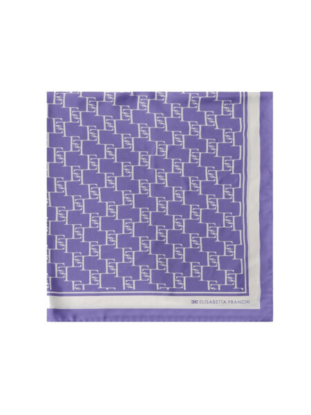 ELISABETTA FRANCHI Elisabetta Franchi silk scarf Iris / Purple ( 90 cm by 90 cm )