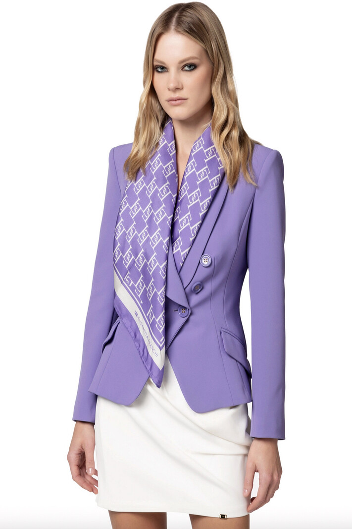 ELISABETTA FRANCHI Elisabetta Franchi silk scarf Iris / Purple ( 90 cm by 90 cm )