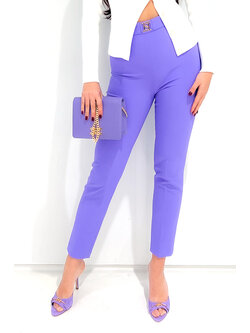 ELISABETTA FRANCHI Elisabetta Franchi trousers with logo at waist Iris / Purple