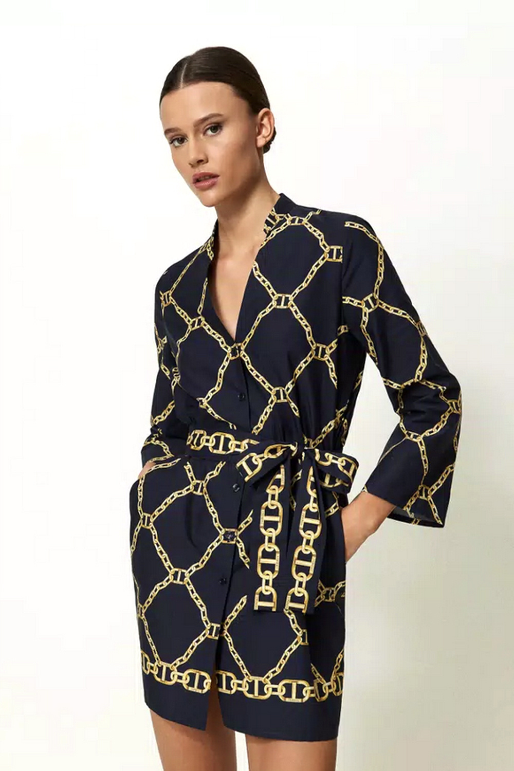 TWINSET Twinset dress with chain print Blue