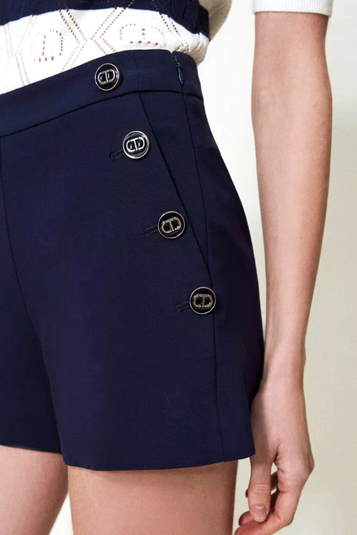 TWINSET Twinset short with gold buttons Blue