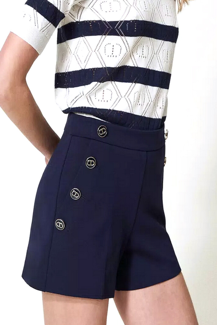 TWINSET Twinset short with gold buttons Blue