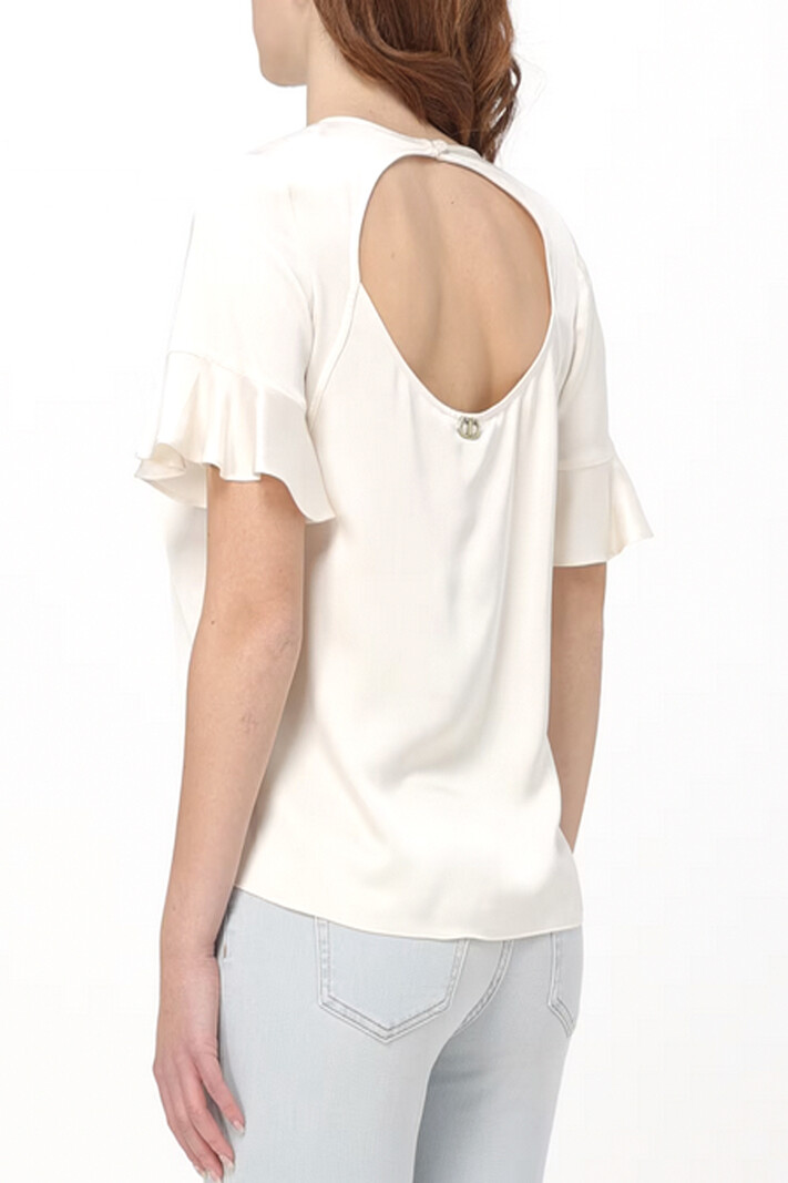 TWINSET Twinset top with open back and short sleeve cream White
