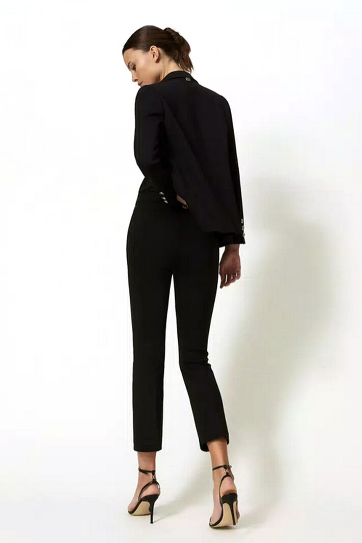 TWINSET Twinset trousers streched and with logo waist Black