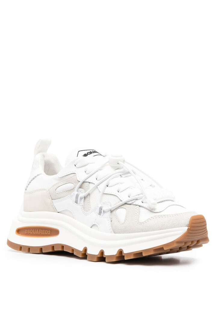 DSQUARED2 Dsquared2 RUN DS2 women sneakers / runner Beige / White ( white plate at lace )