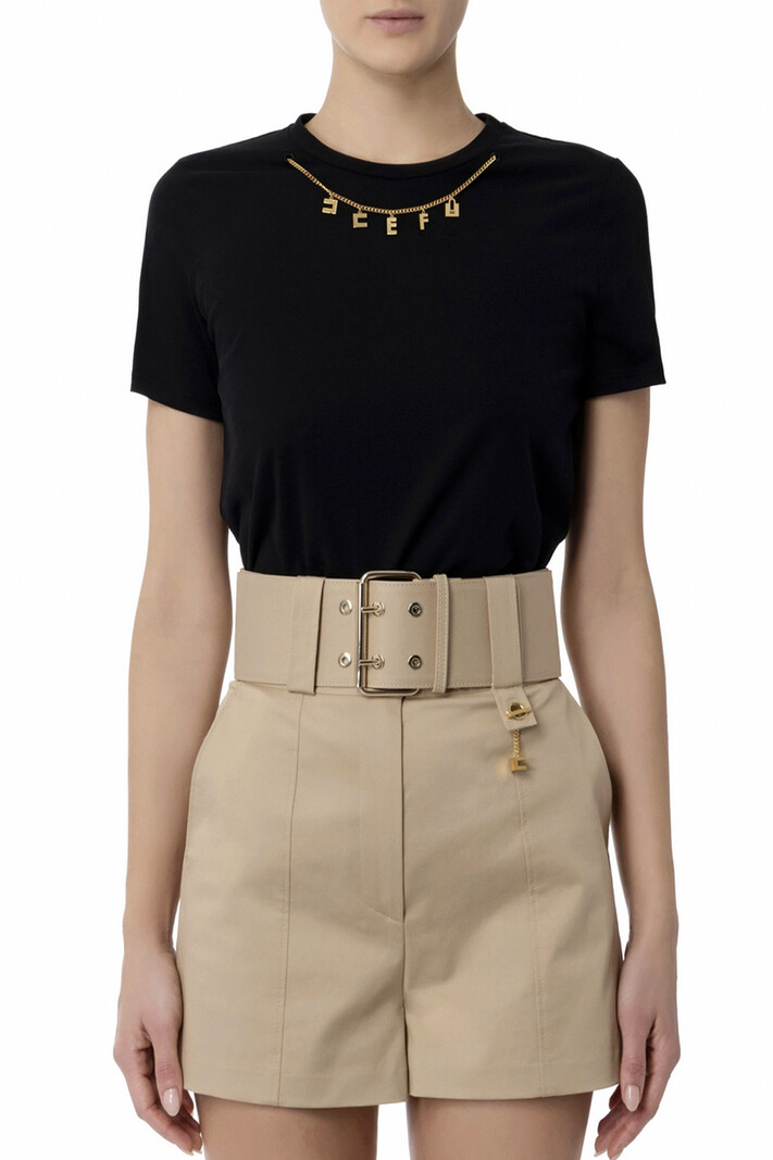 ELISABETTA FRANCHI Elisabetta Franchi tshirt met bedeltjes Zwart