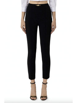 ELISABETTA FRANCHI Elisabetta Franchi pants with stretch and clasp Black