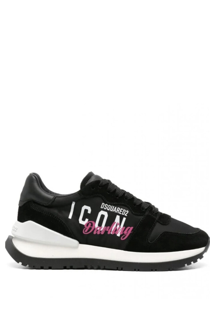 DSQUARED2 Dsquared2 sneakers / runner met roze detail " Darling " Zwart