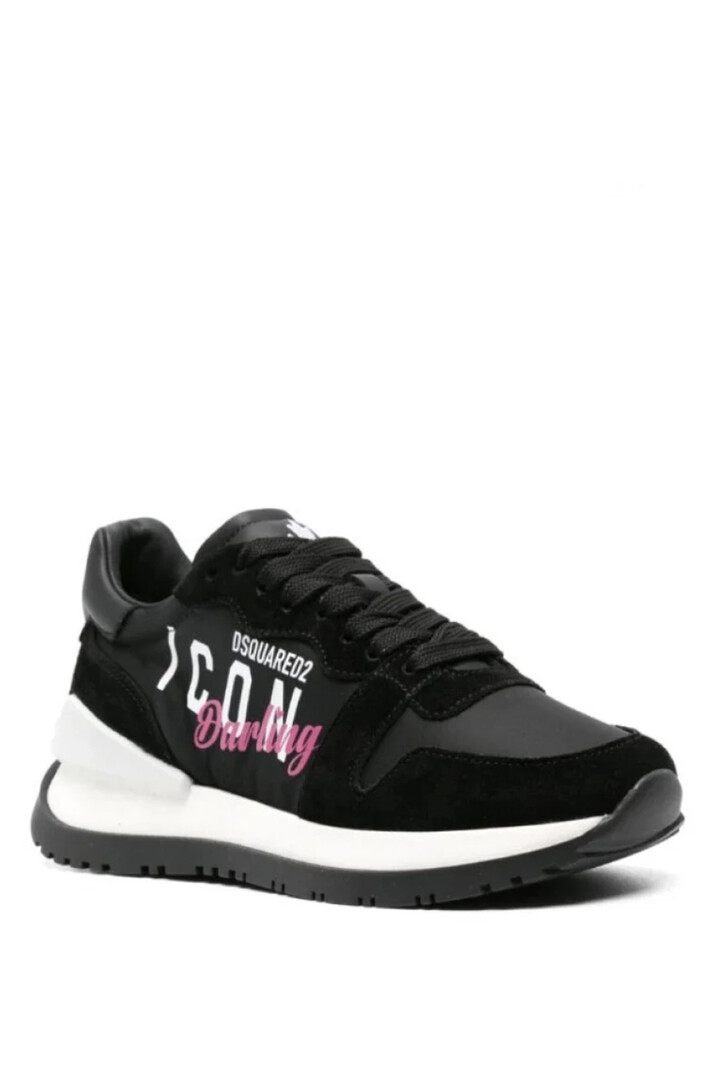 DSQUARED2 Dsquared2 sneakers / runner met roze detail " Darling " Zwart