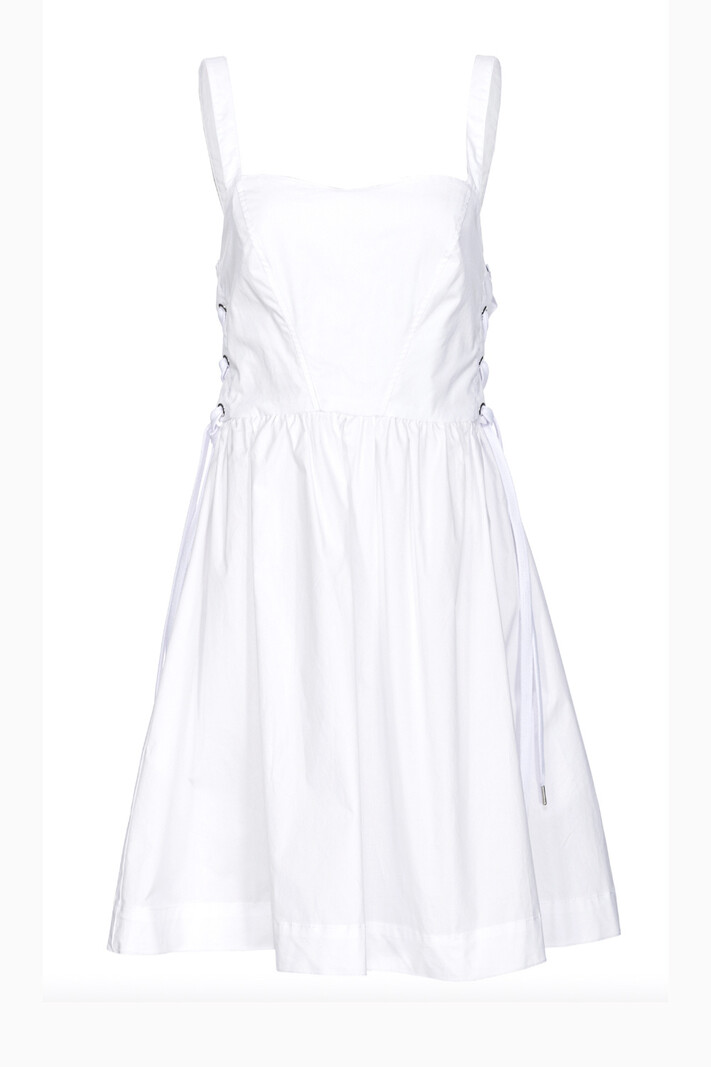 PINKO Pinko jurk met  vetersluiting aan de zijkant Wit
