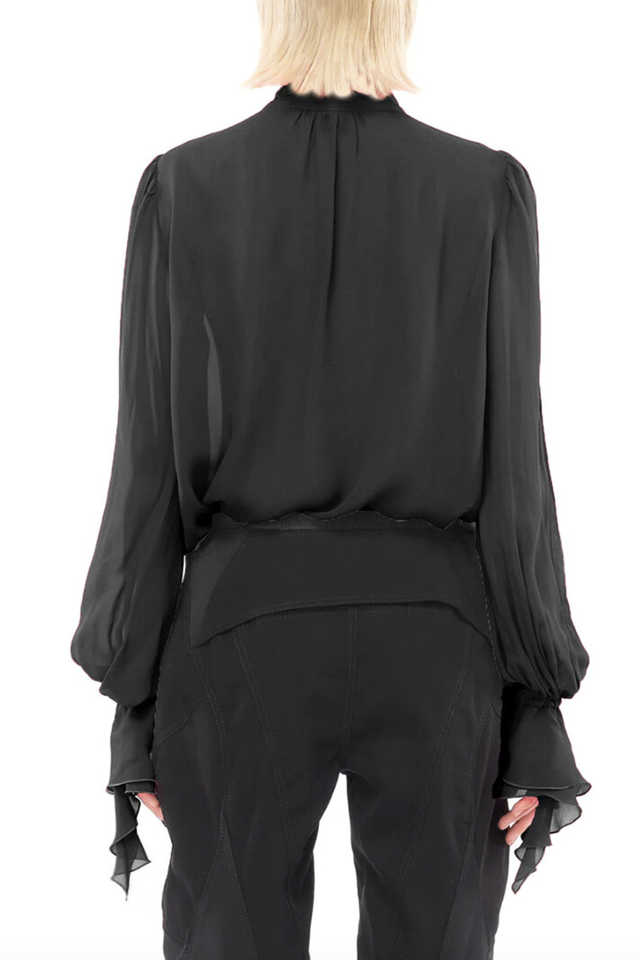 PINKO Pinko blouse met strik en ruches Zwart