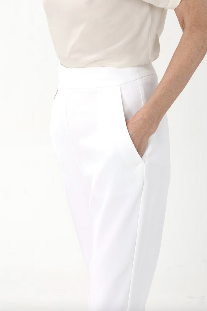 PINKO Pinko pants with stretch crepe with zipper back White