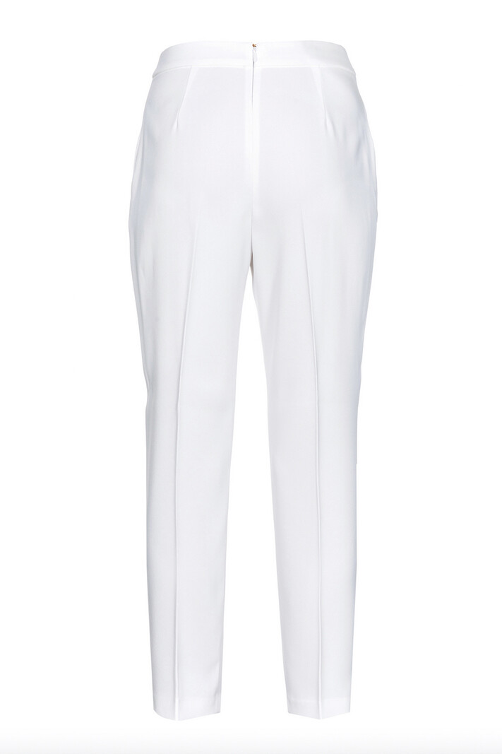 PINKO Pinko pantalon met stretch crepe met rits achterzijde Wit