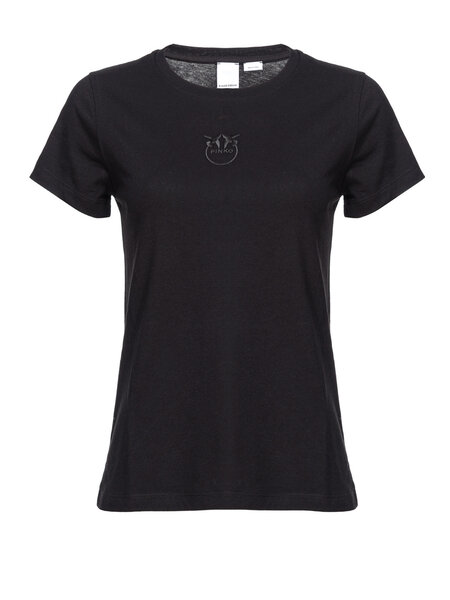 PINKO Pinko tshirt met logo in op borst geborduurd Zwart