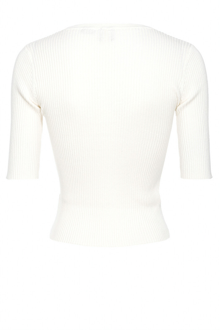 PINKO Pinko knit top with transparent logo cream White