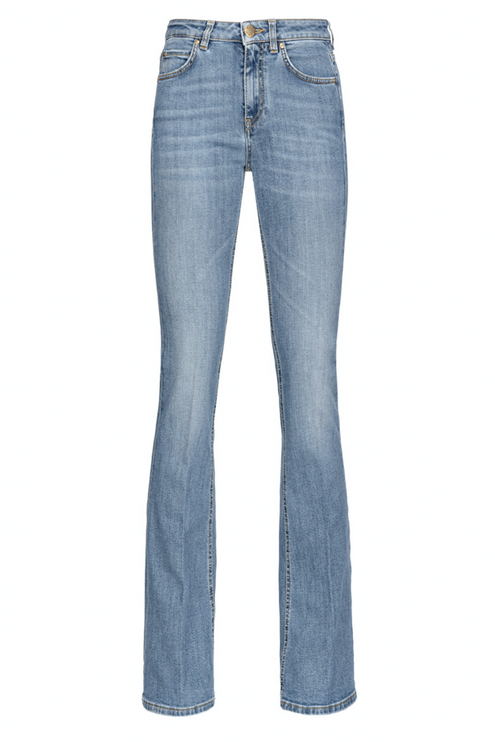PINKO Pinko flaired jeans met love birds logo op achterzak in steentjes Blauw