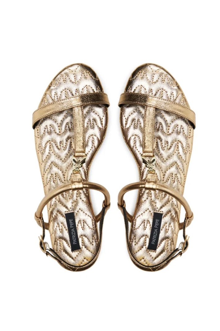 PATRIZIA PEPE Patrizia Pepe sandal with gold logo Gold