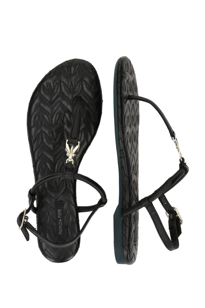 PATRIZIA PEPE Patrizia Pepe sandal with gold logo Black