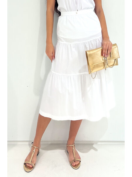 PATRIZIA PEPE Patrizia Pepe cotton half long skirt White