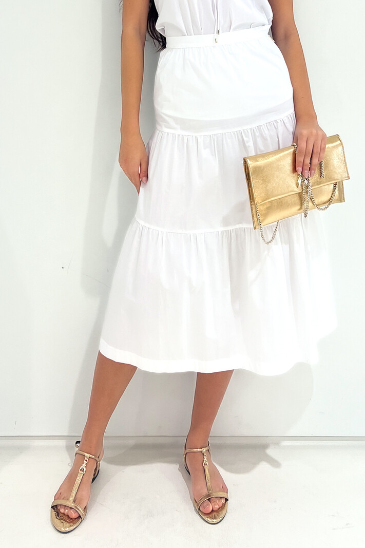 PATRIZIA PEPE Patrizia Pepe cotton half long skirt White