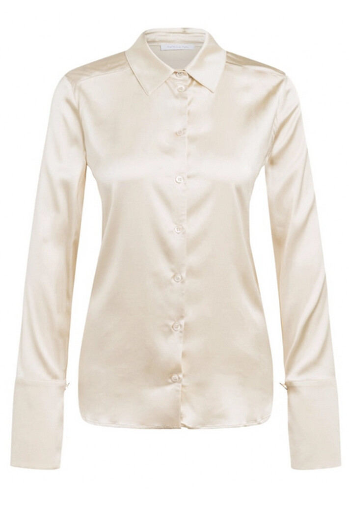 PATRIZIA PEPE Patrizia Pepe satijnen blouse Ivory Skin / Beige