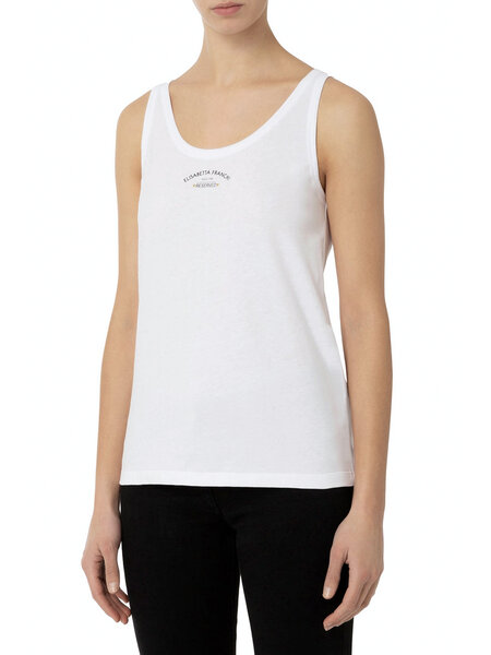 ELISABETTA FRANCHI Elisabetta Franchi tank top met logo Wit