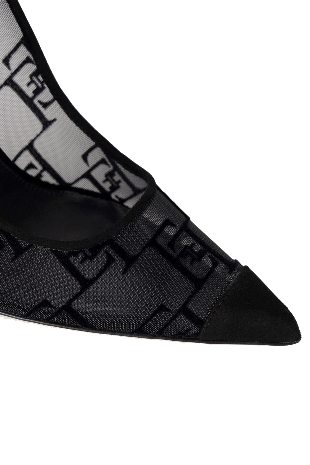ELISABETTA FRANCHI Elisabetta Franchi suede pump met transparant logo Zwart